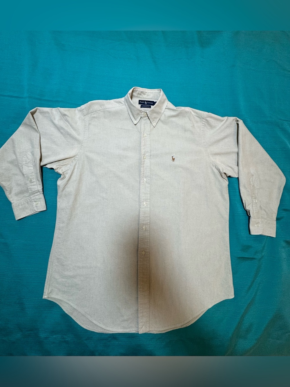 Ralph Lauren Classic Button-Down Long Sleeve Shirt - Light Beige, 16,5 -34